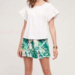 Elevenses - Anthropologie Kadu Green Pleated Skort